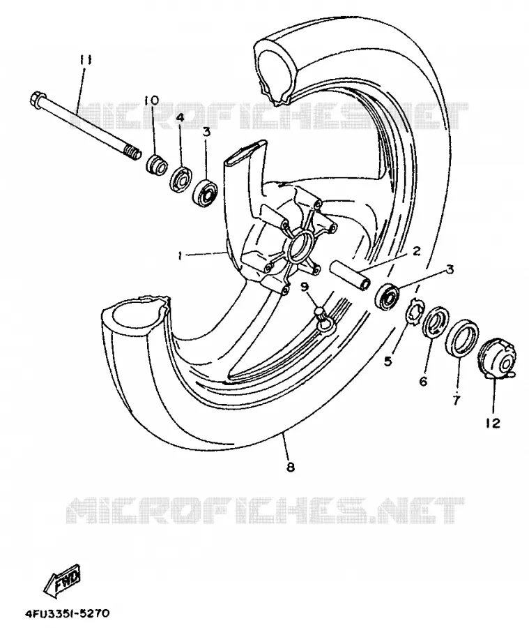 ROUE AVANT Yamaha MOTO 125 1996 TDR  TDR125