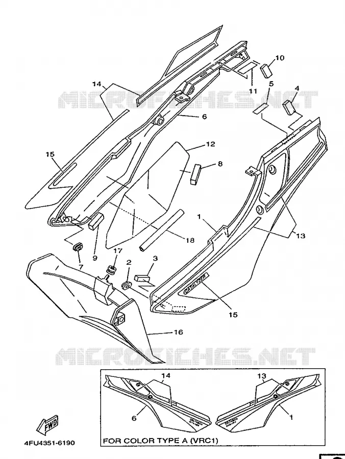 COUVERCLE LATERAL Yamaha MOTO 125 1996 TDR  TDR125