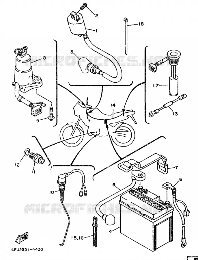 PARTIE ELECTRIQUE 1 Yamaha MOTO 125 1996 TDR  TDR125