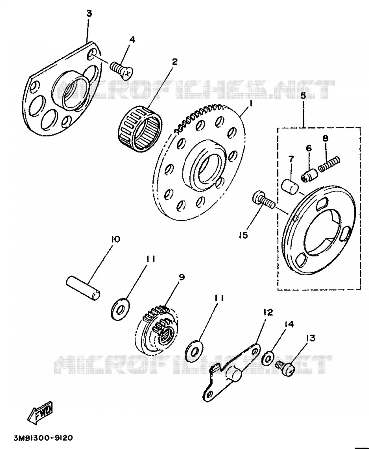 EMBRAYAGE DE DEMARREUR Yamaha MOTO 125 1996 TDR  TDR125