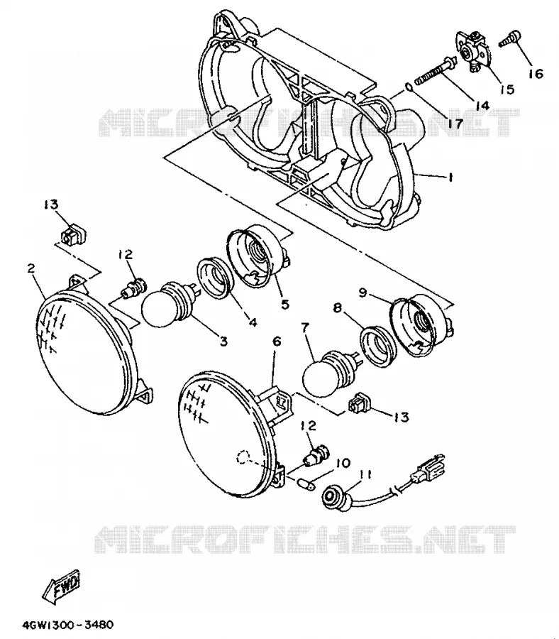 ALTERNATIVE PHARE - AUTRICHE Yamaha MOTO 125 1996 TDR  TDR125