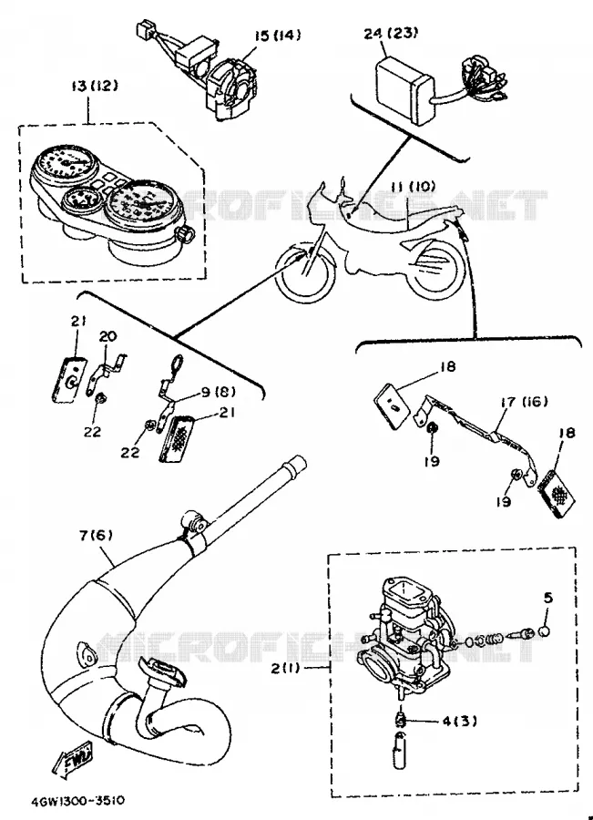 PIÈCES OPTIONNELLES - PARTIE CYCLE - AUTRICHE Yamaha MOTO 125 1996 TDR  TDR125
