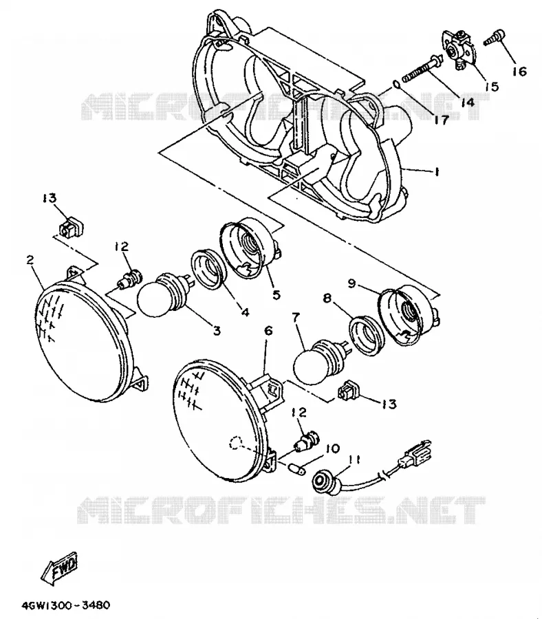ALTERNATIVE PHARE - AUTRICHE Yamaha MOTO 125 1996 TDR  TDR125
