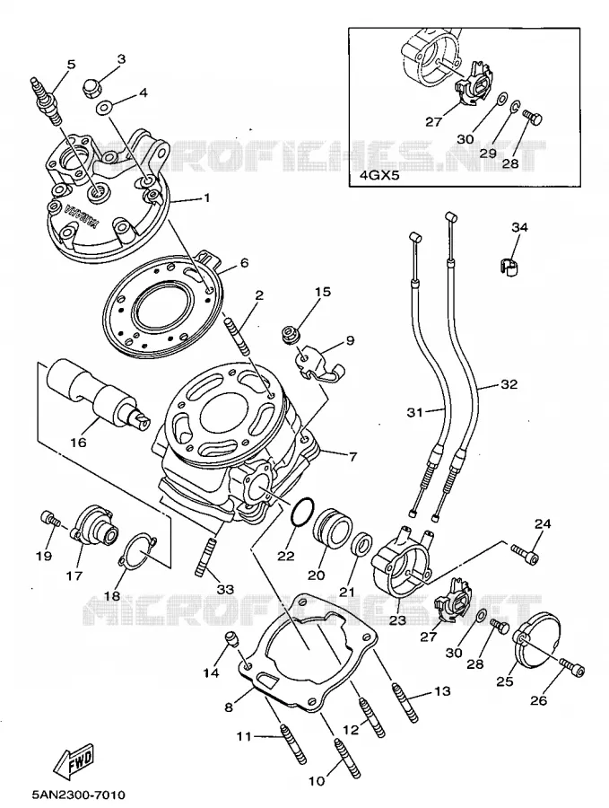 CYLINDRE Yamaha MOTO 125 1997 TDR  TDR125