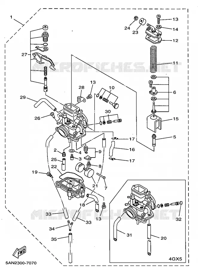 CARBURATEUR Yamaha MOTO 125 1997 TDR  TDR125