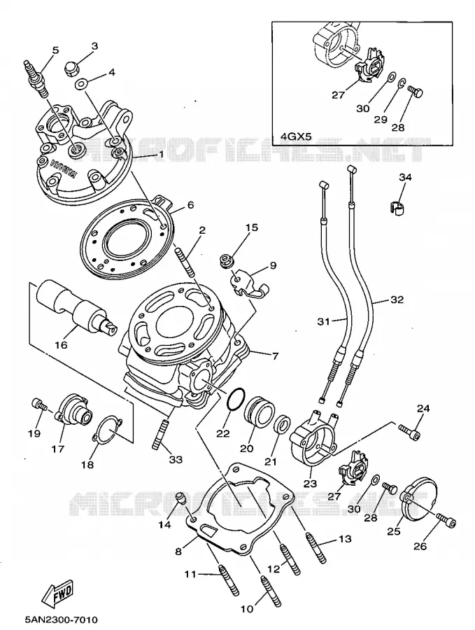 CYLINDRE Yamaha MOTO 125 1997 TDR  TDR125