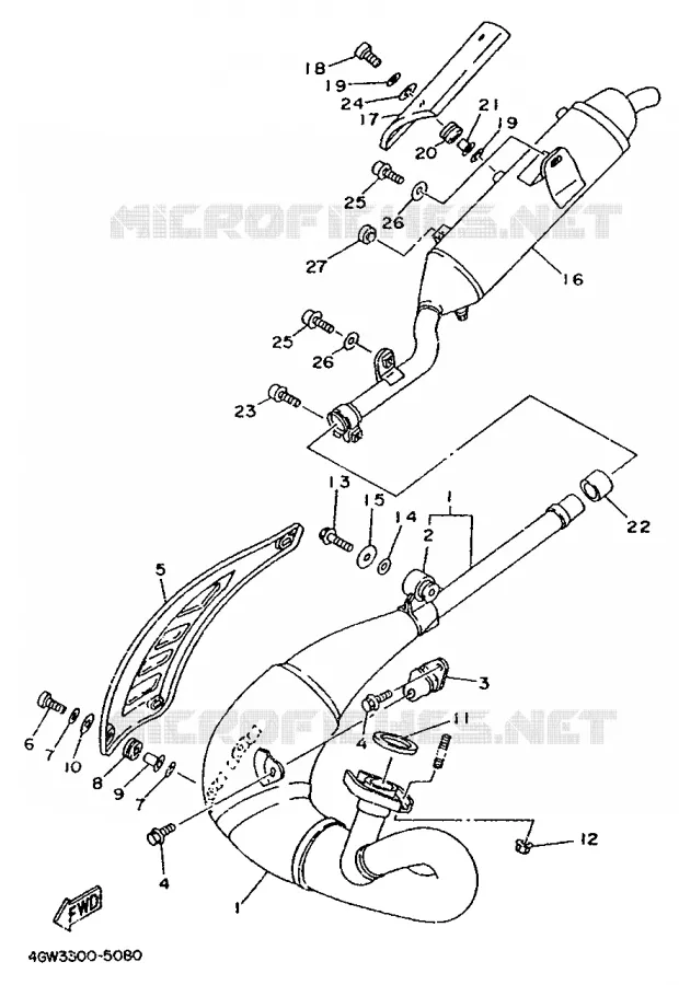 ECHAPPEMENT Yamaha MOTO 125 1997 TDR  TDR125