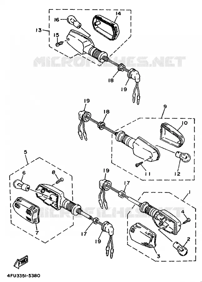 CLIGNOTANT Yamaha MOTO 125 1997 TDR  TDR125