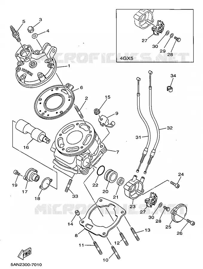CYLINDRE Yamaha MOTO 125 1997 TDR  TDR125