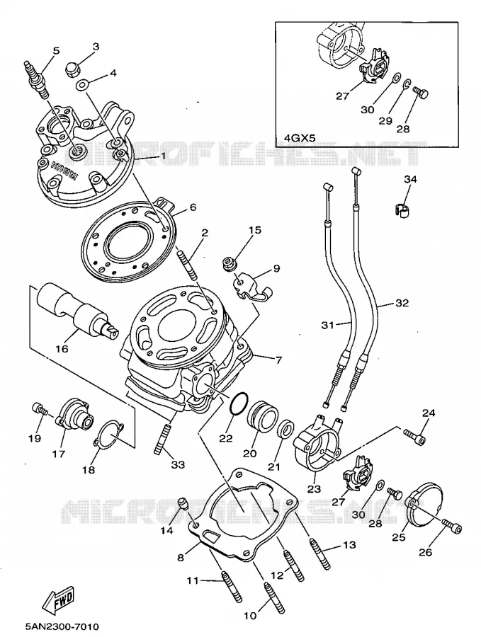 CYLINDRE Yamaha MOTO 125 1997 TDR  TDR125
