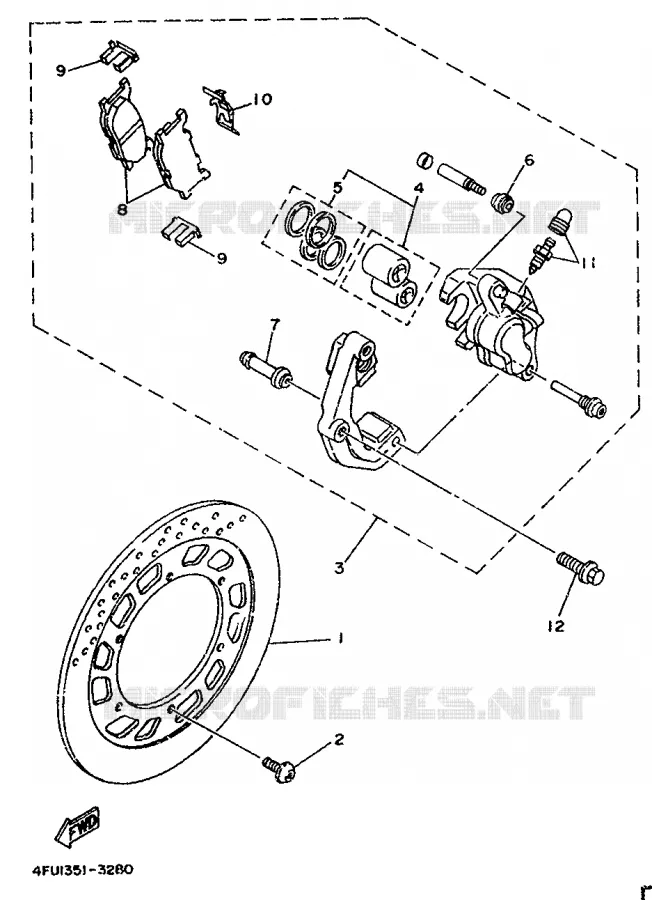 ETRIER DE FREIN AVANT Yamaha MOTO 125 1998 TDR  TDR125