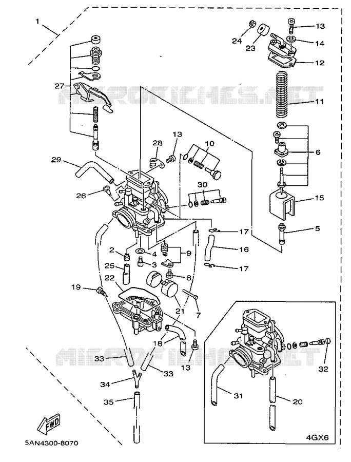 CARBURATEUR Yamaha MOTO 125 1998 TDR  TDR125