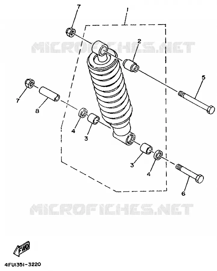 AMORTISSEUR ARRIERE Yamaha MOTO 125 1998 TDR  TDR125