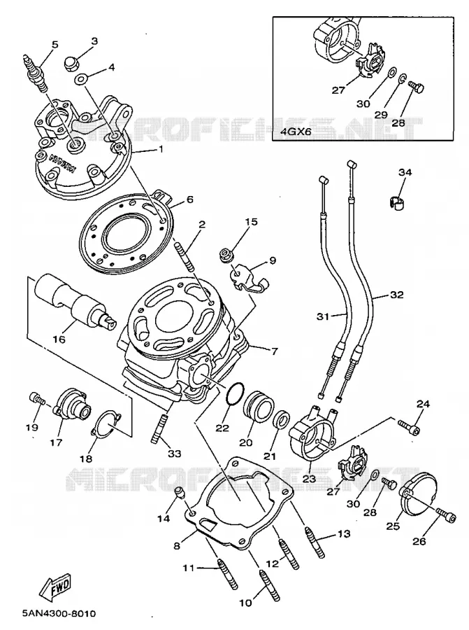 CYLINDRE Yamaha MOTO 125 1998 TDR  TDR125