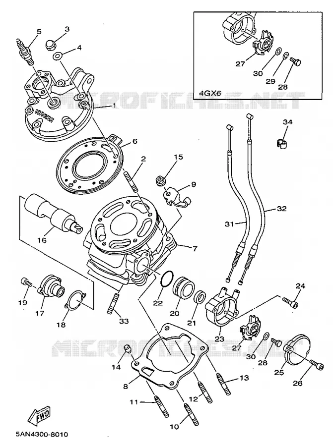 CYLINDRE Yamaha MOTO 125 1998 TDR  TDR125