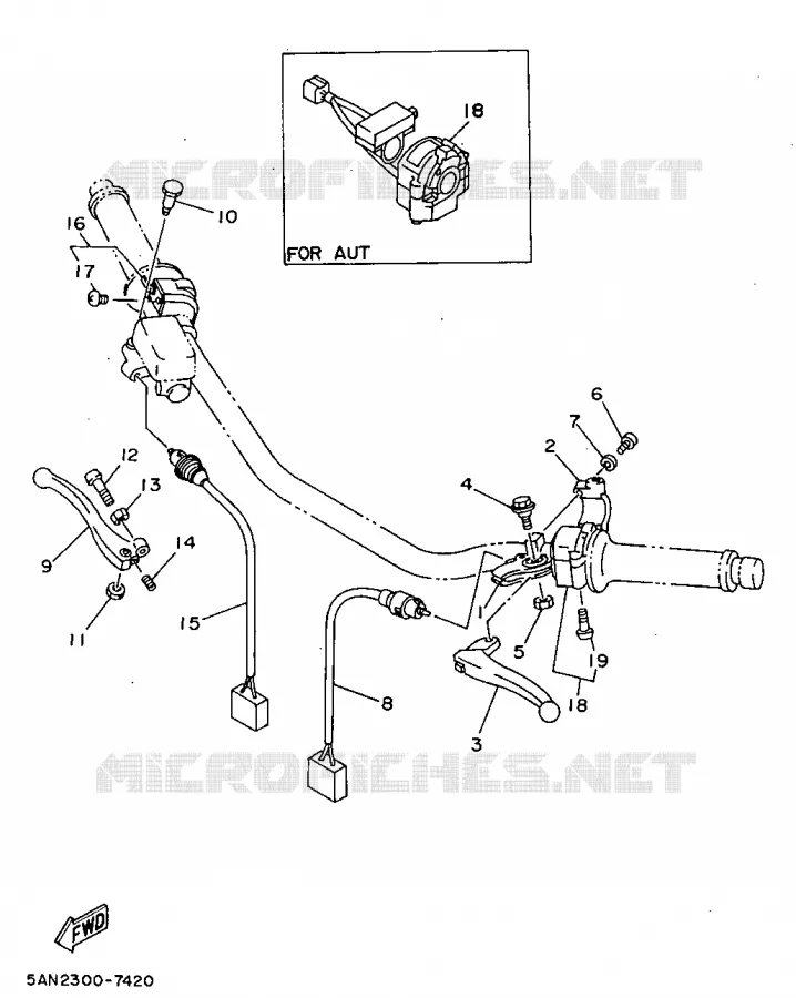 COMMODO / LEVIER Yamaha MOTO 125 1998 TDR  TDR125