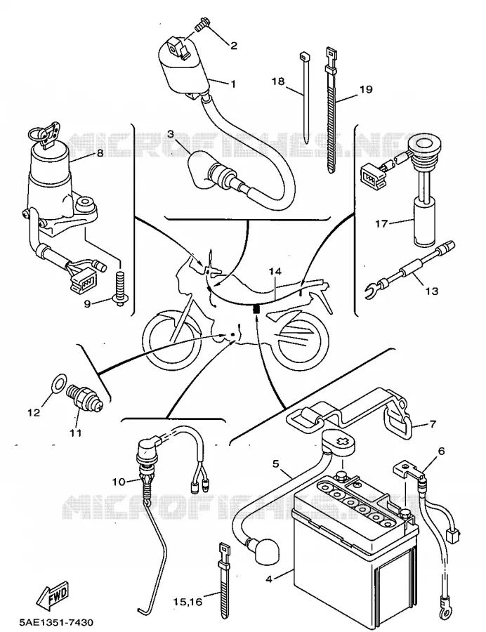 PARTIE ELECTRIQUE 1 Yamaha MOTO 125 1999 TDR  TDR125