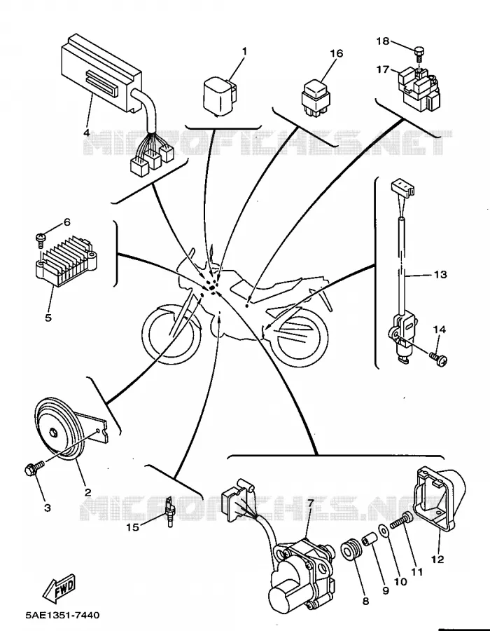 PARTIE ELECTRIQUE 2 Yamaha MOTO 125 1999 TDR  TDR125