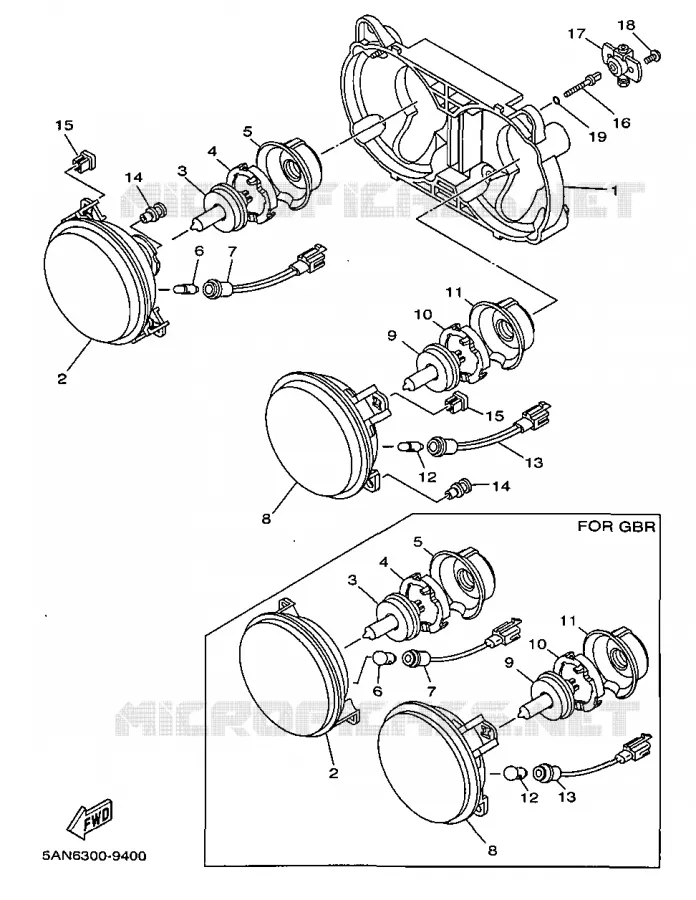 PHARE  Yamaha MOTO 125 1999 TDR  TDR125