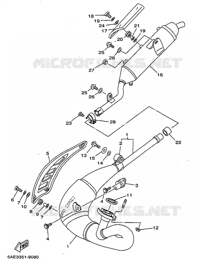 ECHAPPEMENT Yamaha MOTO 125 1999 TDR  TDR125