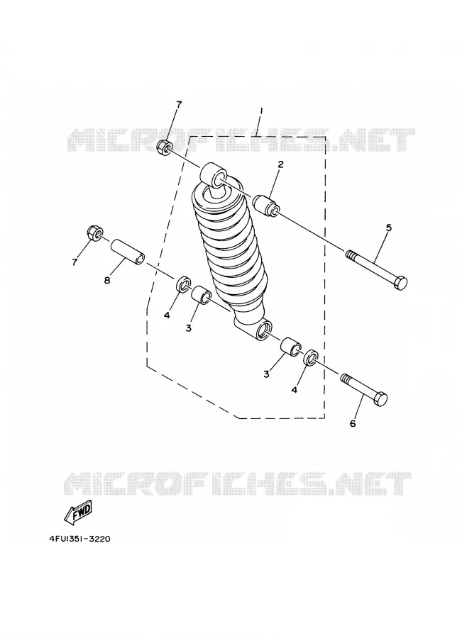 AMORTISSEUR ARRIERE Yamaha MOTO 125 2000 TDR  TDR125