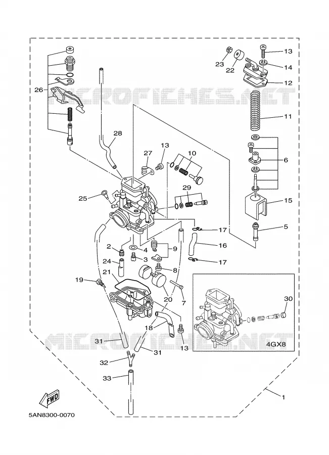 CARBURATEUR Yamaha MOTO 125 2000 TDR  TDR125