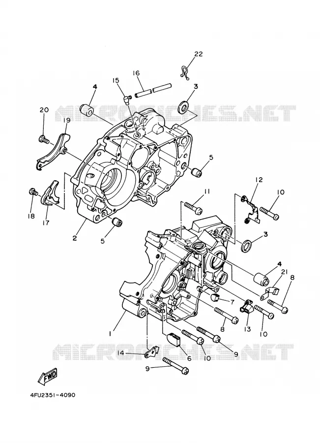CARTER MOTEUR Yamaha MOTO 125 2000 TDR  TDR125
