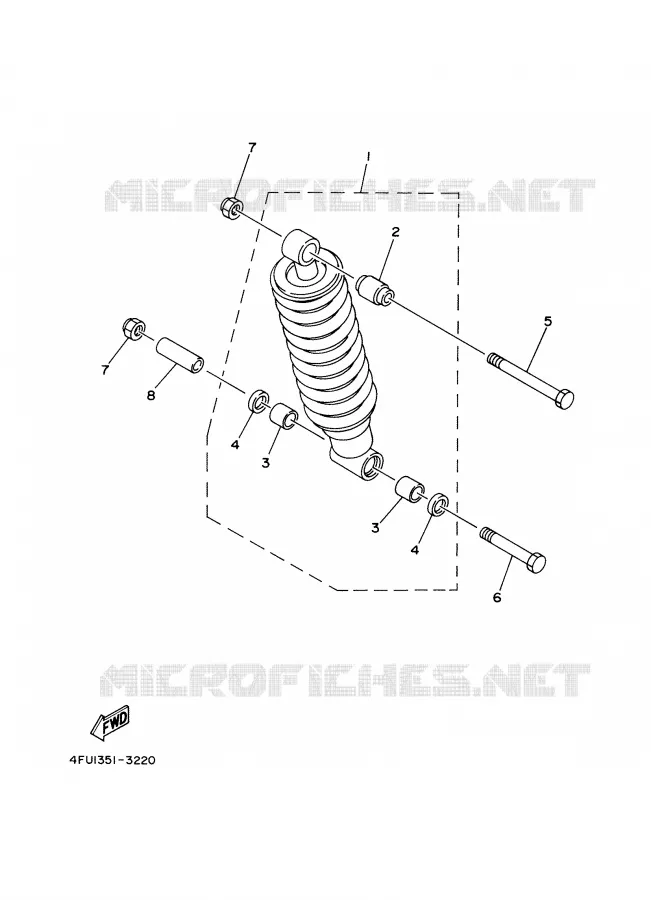AMORTISSEUR ARRIERE Yamaha MOTO 125 2000 TDR  TDR125