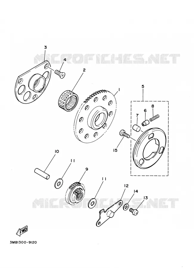 EMBRAYAGE DE DEMARREUR Yamaha MOTO 125 2000 TDR  TDR125