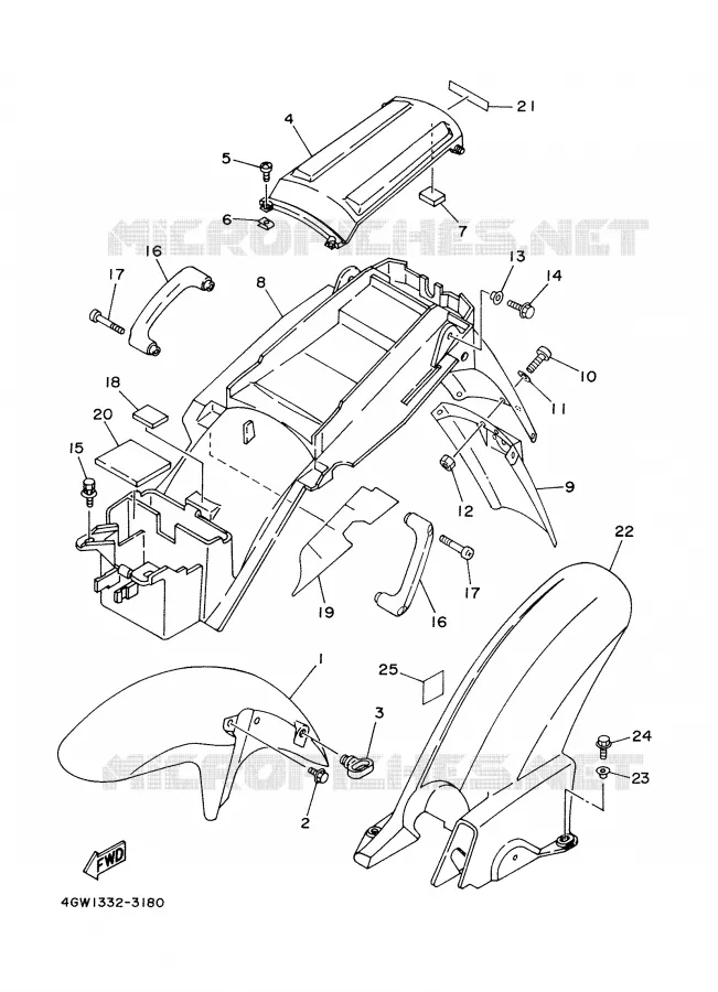 GARDE BOUE Yamaha MOTO 125 2000 TDR  TDR125