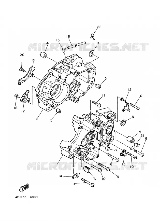 CARTER MOTEUR Yamaha MOTO 125 2000 TDR  TDR125
