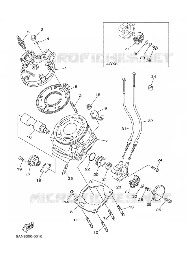 CYLINDRE Yamaha MOTO 125 2000 TDR  TDR125