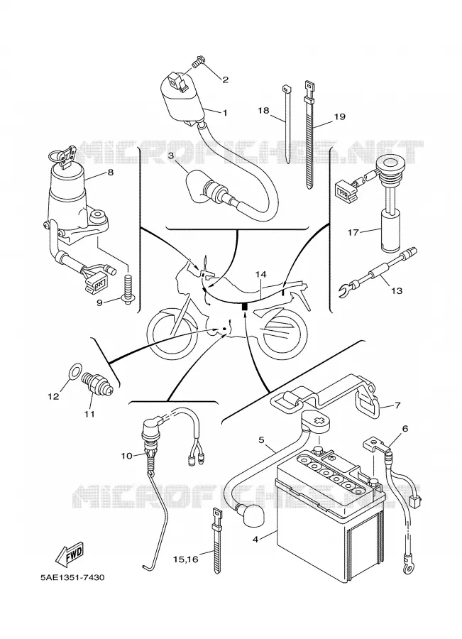 PARTIE ELECTRIQUE 1 Yamaha MOTO 125 2000 TDR  TDR125
