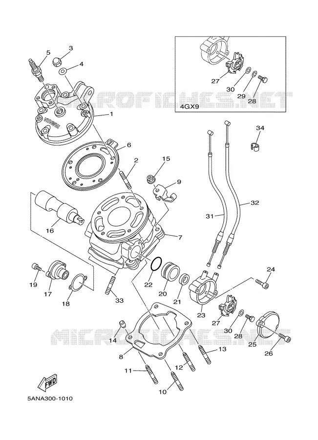 CYLINDRE Yamaha MOTO 125 2001 TDR  TDR125