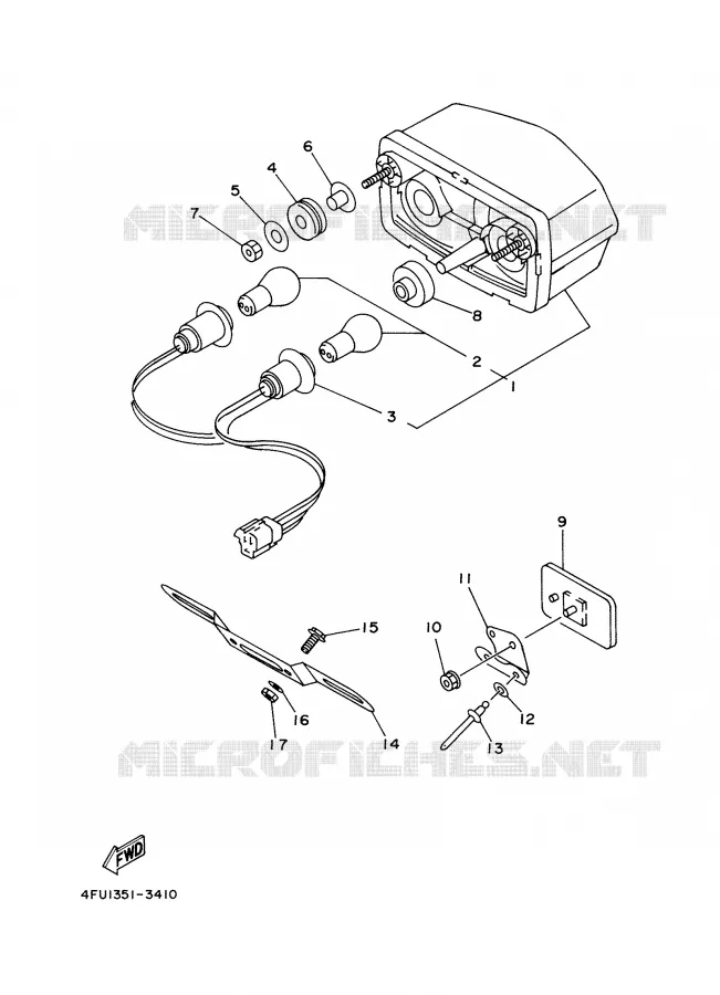 FEU ARRIERE Yamaha MOTO 125 2001 TDR  TDR125