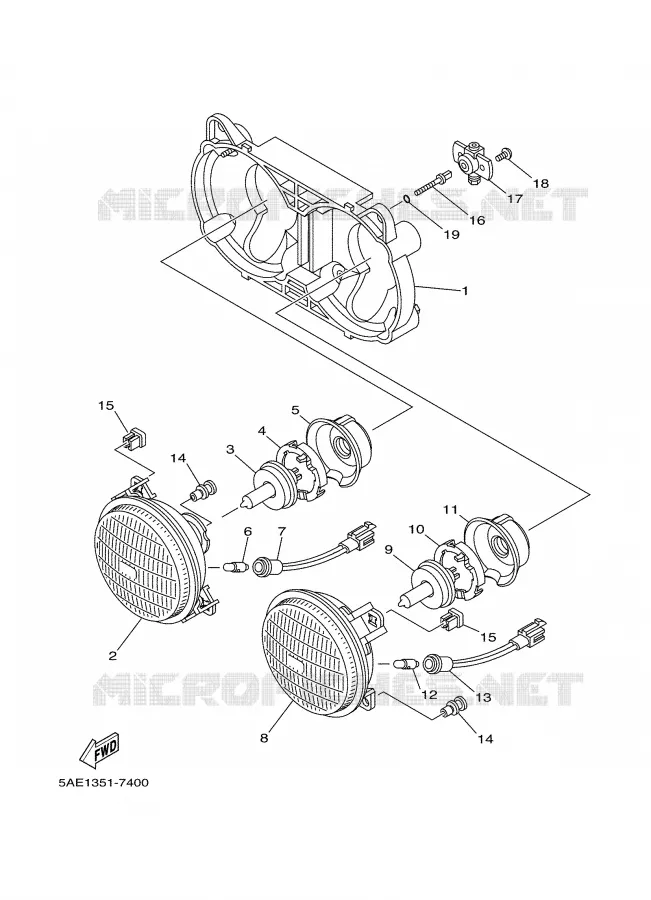PHARE  Yamaha MOTO 125 2001 TDR  TDR125