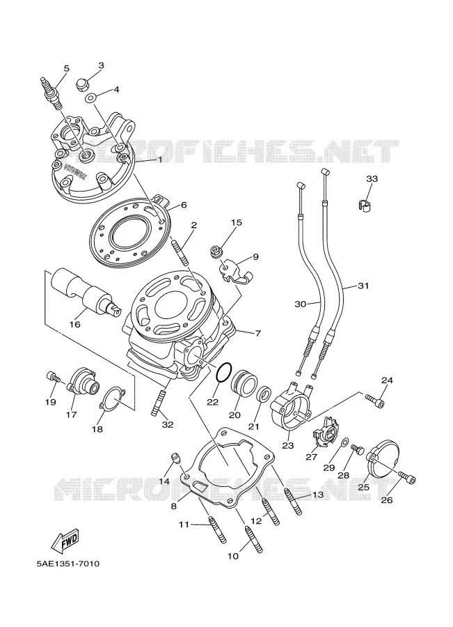 CYLINDRE Yamaha MOTO 125 2001 TDR  TDR125