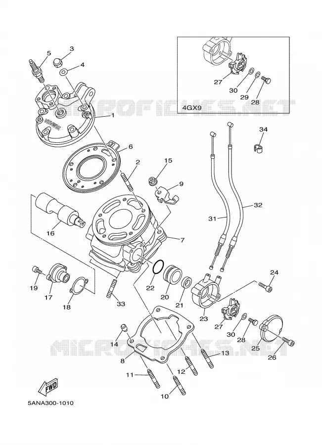 CYLINDRE Yamaha MOTO 125 2001 TDR  TDR125
