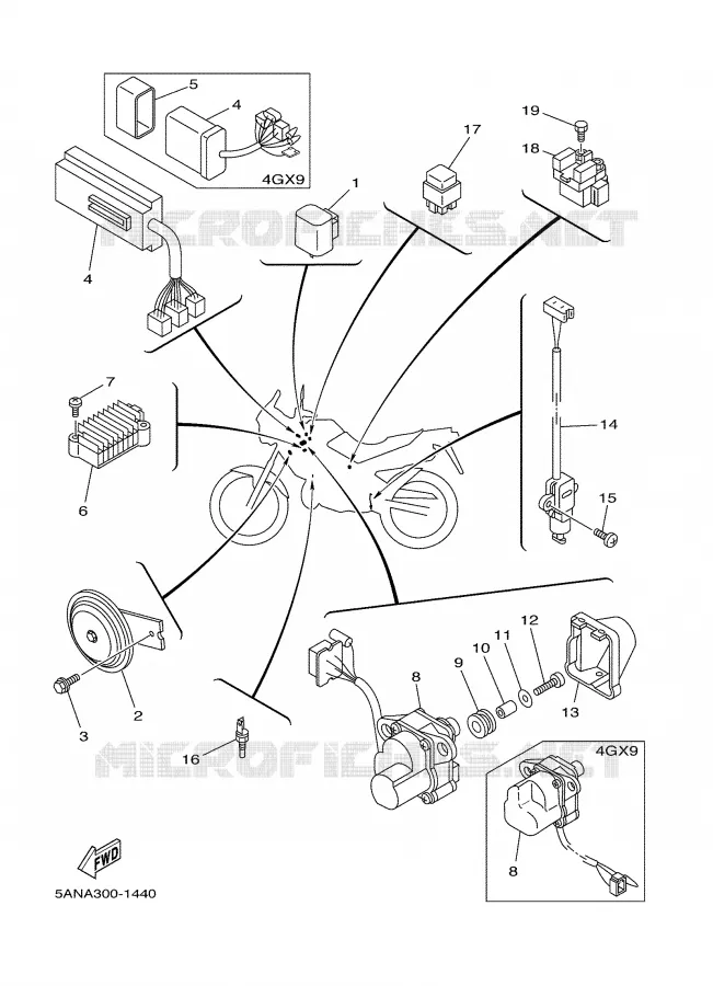 PARTIE ELECTRIQUE 2 Yamaha MOTO 125 2001 TDR  TDR125