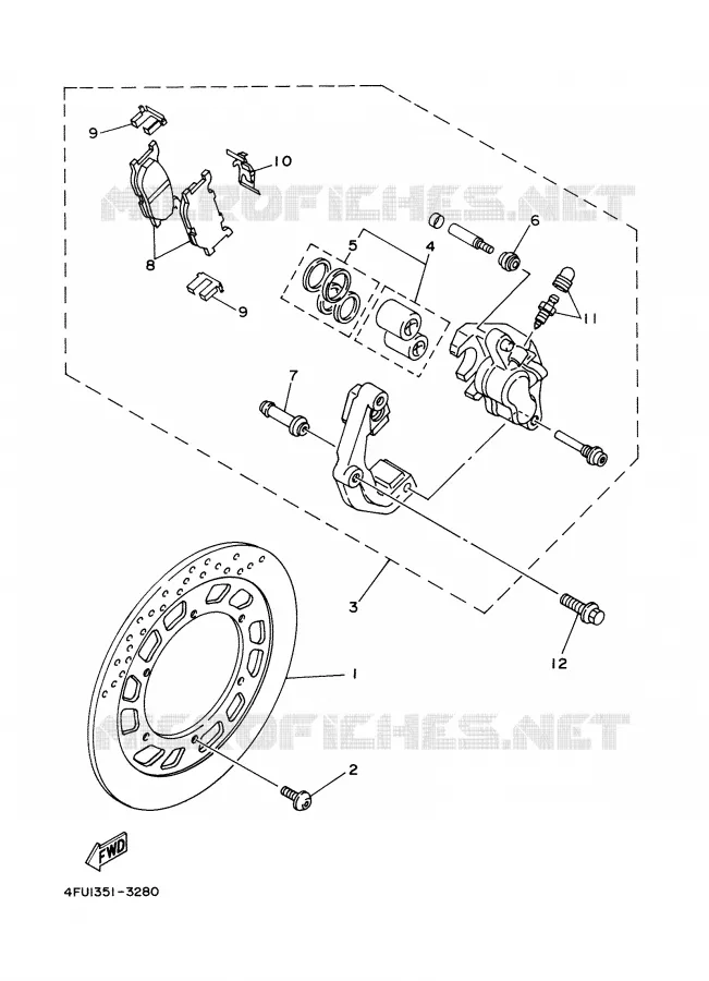 ETRIER DE FREIN AVANT Yamaha MOTO 125 2002 TDR  TDR125