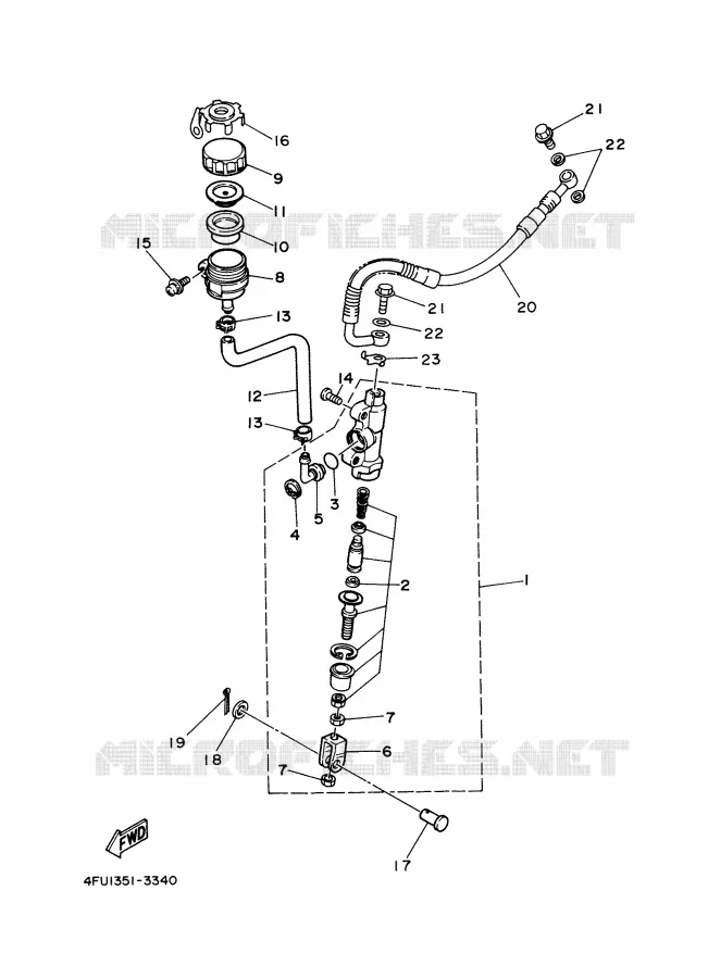 MAITRE CYLINDRE DE FREIN ARRIERE Yamaha MOTO 125 2002 TDR  TDR125