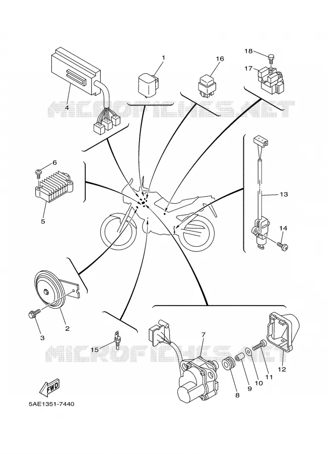 PARTIE ELECTRIQUE 2 Yamaha MOTO 125 2002 TDR  TDR125