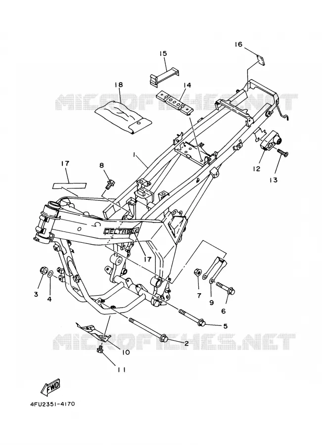 CADRE Yamaha MOTO 125 2002 TDR  TDR125