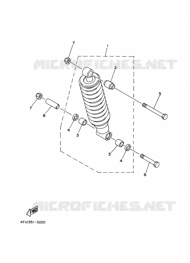 AMORTISSEUR ARRIERE Yamaha MOTO 125 2002 TDR  TDR125