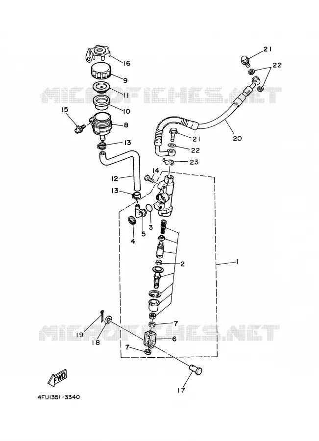 MAITRE CYLINDRE DE FREIN ARRIERE Yamaha MOTO 125 2002 TDR  TDR125