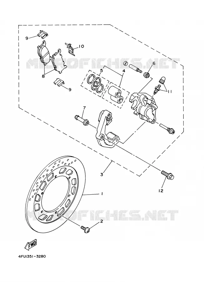 ETRIER DE FREIN AVANT Yamaha MOTO 125 2002 TDR  TDR125