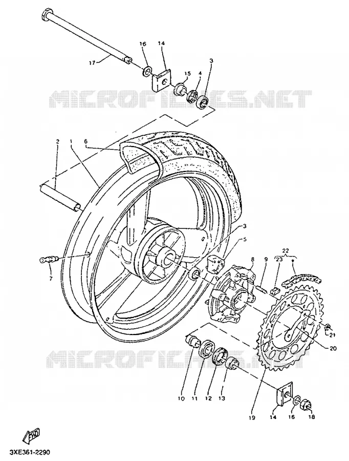 ROUE ARRIERE Yamaha MOTO 125 1992 TDR  TDR125R