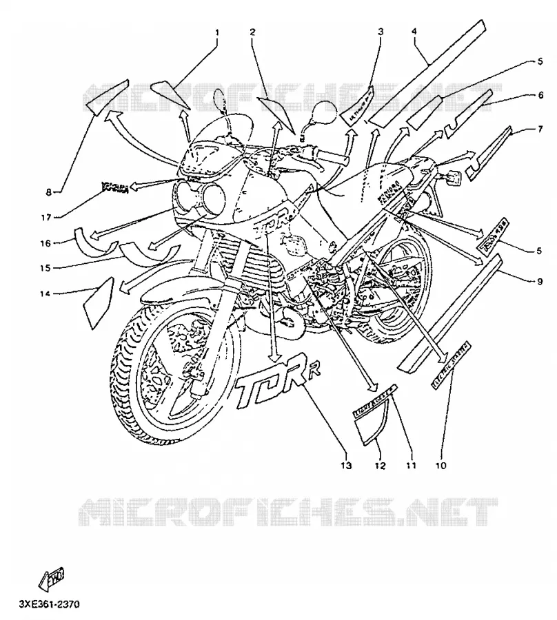 EMBLEME 1 - POUR CLASSIC BLACK Yamaha MOTO 125 1992 TDR  TDR125R