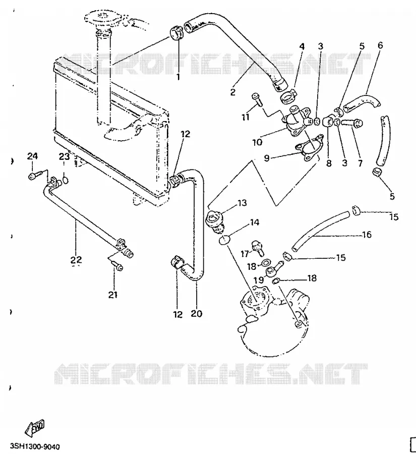 RADIATEUR / DURITES Yamaha MOTO 125 1992 TDR  TDR125R