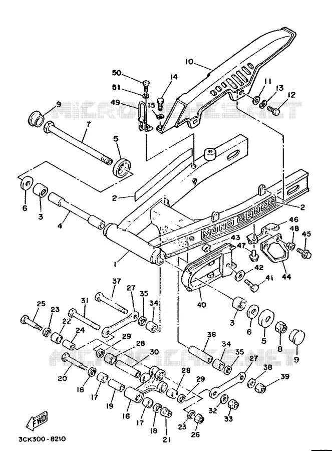 BRAS ARRIERE Yamaha MOTO 240 1988 TDR  TDR240